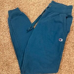 Champion Womens Blue Jogger Sweatpants Embroidered Logo XS Athleisure Loungewear